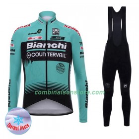 Maillot Cyclisme Hiver + Collant à Bretelles 2017 Bianchi Countervail N001